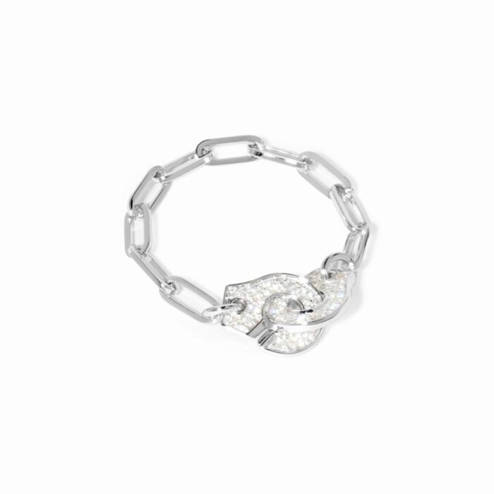 Bague Dinh Van Menottes Chaîne Diamants Or Blanc