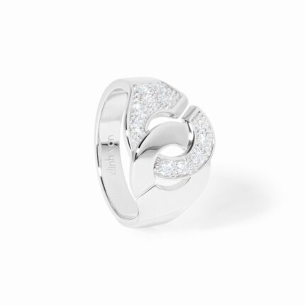 Bague Dinh Van Menottes Moyen Modèle Diamants Or Blanc