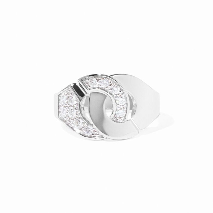 Bague Dinh Van Menottes Moyen Modèle Diamants Or Blanc
