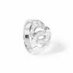 Bague Menottes Dinh Van Moyen Modèle Diamants Or Blanc