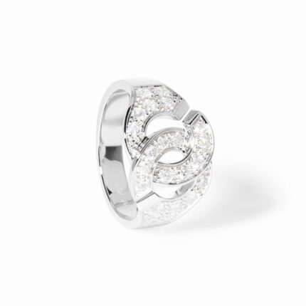 Bague Menottes Dinh Van Moyen Modèle Diamants Or Blanc