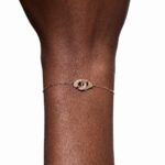 Bracelet Dinh Van Menottes sur Chaîne XS Diamants Or Rose