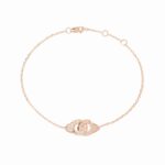 Bracelet Dinh Van Menottes sur Chaîne XS Diamants Or Rose