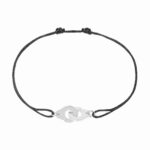 Bracelets Dinh Van Menottes sur Cordon XS Or Blanc