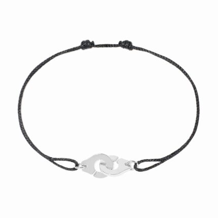 Bracelets Dinh Van Menottes sur Cordon XS Or Blanc