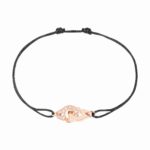 Bracelet Dinh Van Menottes sur Cordon XS Diamants Or Rose