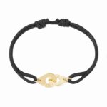 Bracelet Dinh Van Menottes sur Cordon Petit Modèle Or Jaune