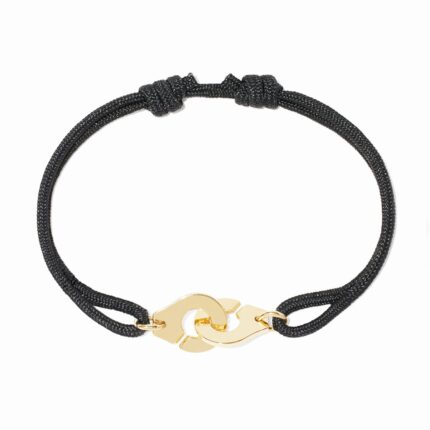Bracelet Dinh Van Menottes sur Cordon Petit Modèle Or Jaune