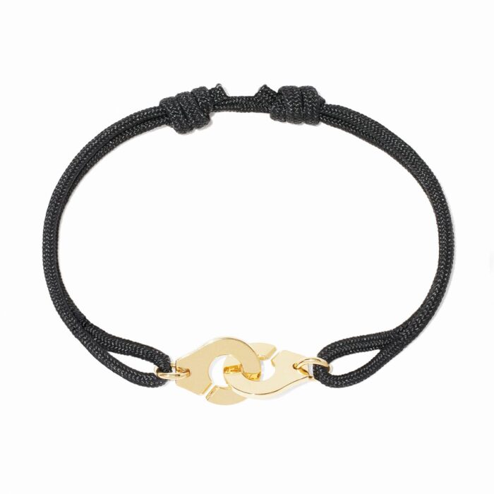 Bracelet Dinh Van Menottes sur Cordon Petit Modèle Or Jaune