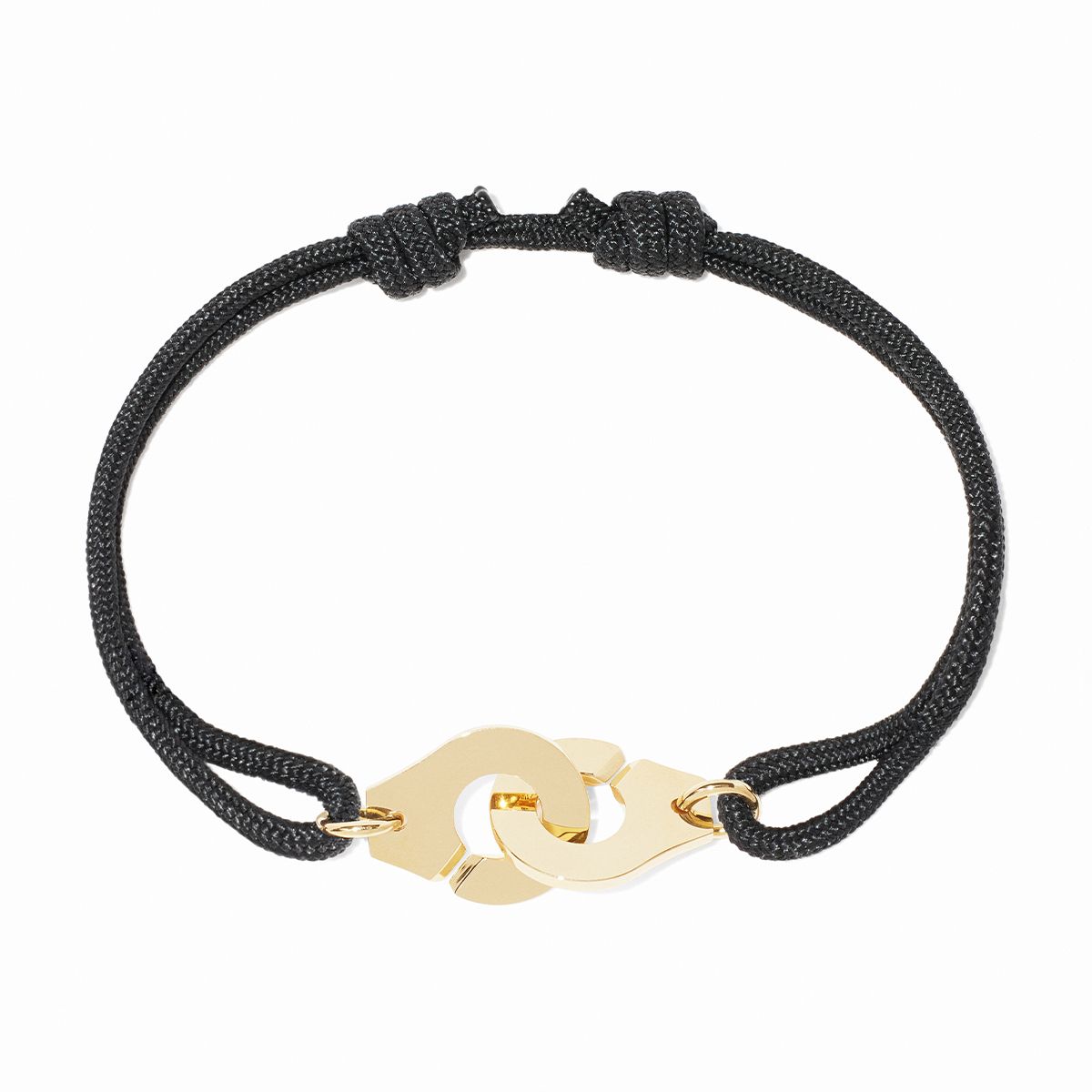Bracelet Dinh Van Menottes sur Cordon Moyen Modèle Or Jaune