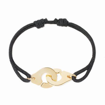 Bracelet Dinh Van Menottes sur Cordon Très Grand Modèle Or Jaune