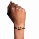 Bracelet Dinh Van Menottes sur Cordon Très Grand Modèle Or Jaune