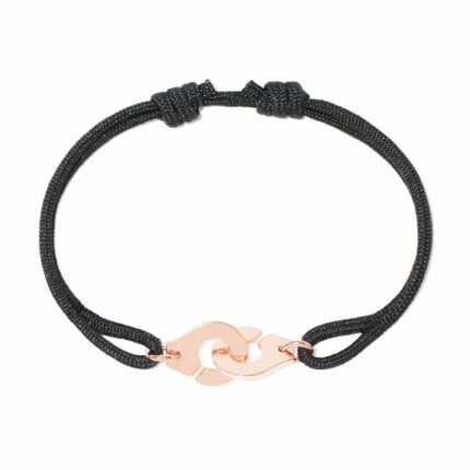 Bracelet Dinh Van Menottes sur Cordon Petit Modèle Or Rose
