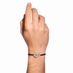 Bracelet Dinh Van Menottes sur Cordon Très Grand Modèle Argent