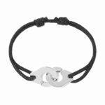 Bracelet Dinh Van Menottes sur Cordon Très Grand Modèle Argent