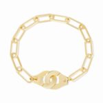 Bracelet Dinh Van Menottes sur Chaîne Très Grand Modèle Or Jaune