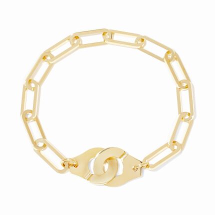 Bracelet Dinh Van Menottes sur Chaîne Très Grand Modèle Or Jaune