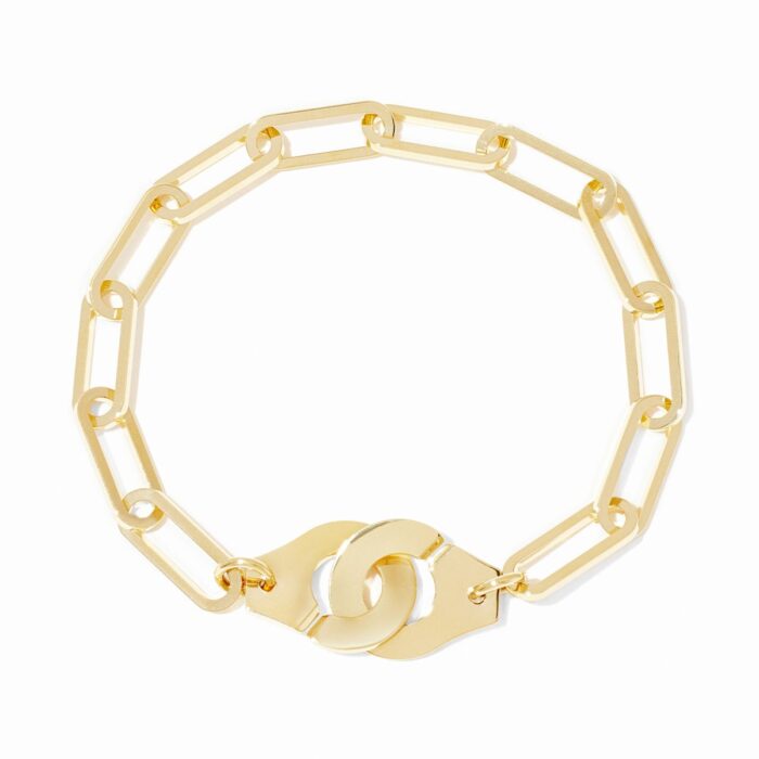 Bracelet Dinh Van Menottes sur Chaîne Très Grand Modèle Or Jaune