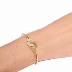 Bracelet Dinh Van Menottes sur Chaîne Très Grand Modèle Or Jaune
