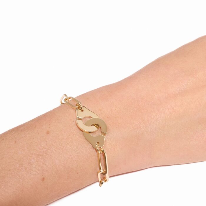 Bracelet Dinh Van Menottes sur Chaîne Très Grand Modèle Or Jaune
