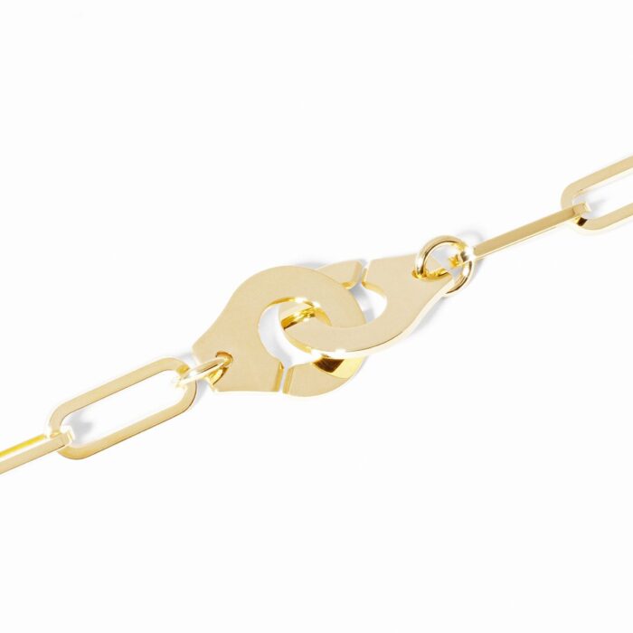 Bracelet Dinh Van Menottes sur Chaîne Très Grand Modèle Or Jaune