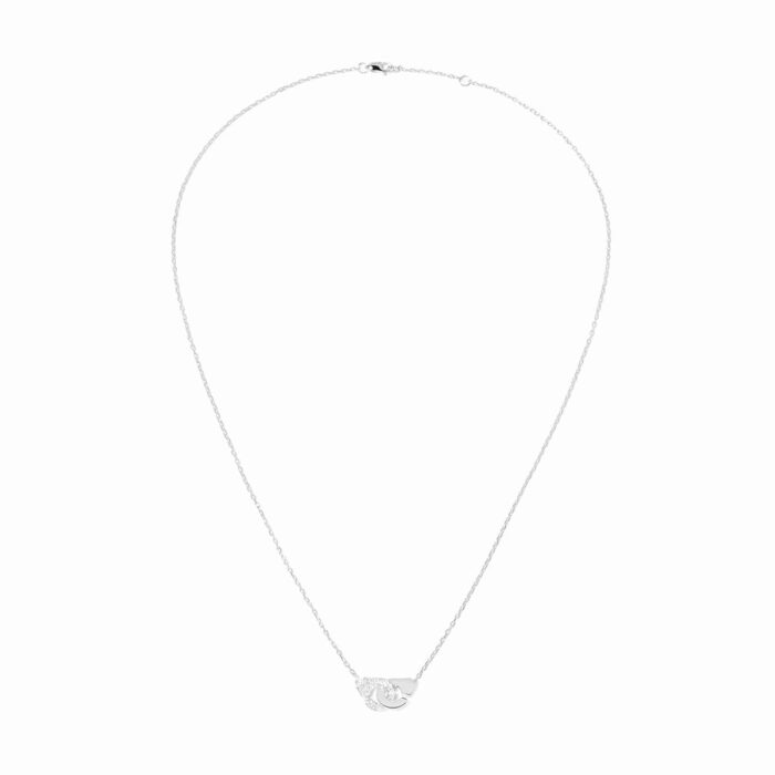 Collier Dinh Van Menottes sur Chaîne XS Diamants Or Blanc