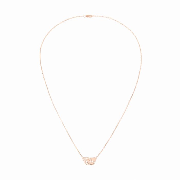 Collier Menottes Dinh Van sur Chaîne XS Diamants Or Rose