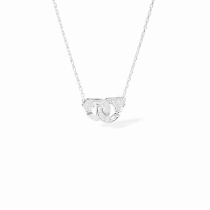 Collier Dinh Van Menottes sur Chaîne XS Diamants Or Blanc