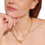 Collier Dinh Van Menottes sur Chaîne Très Grand Modèle Or Jaune