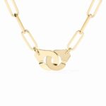 Collier Dinh Van Menottes sur Chaîne Très Grand Modèle Or Jaune