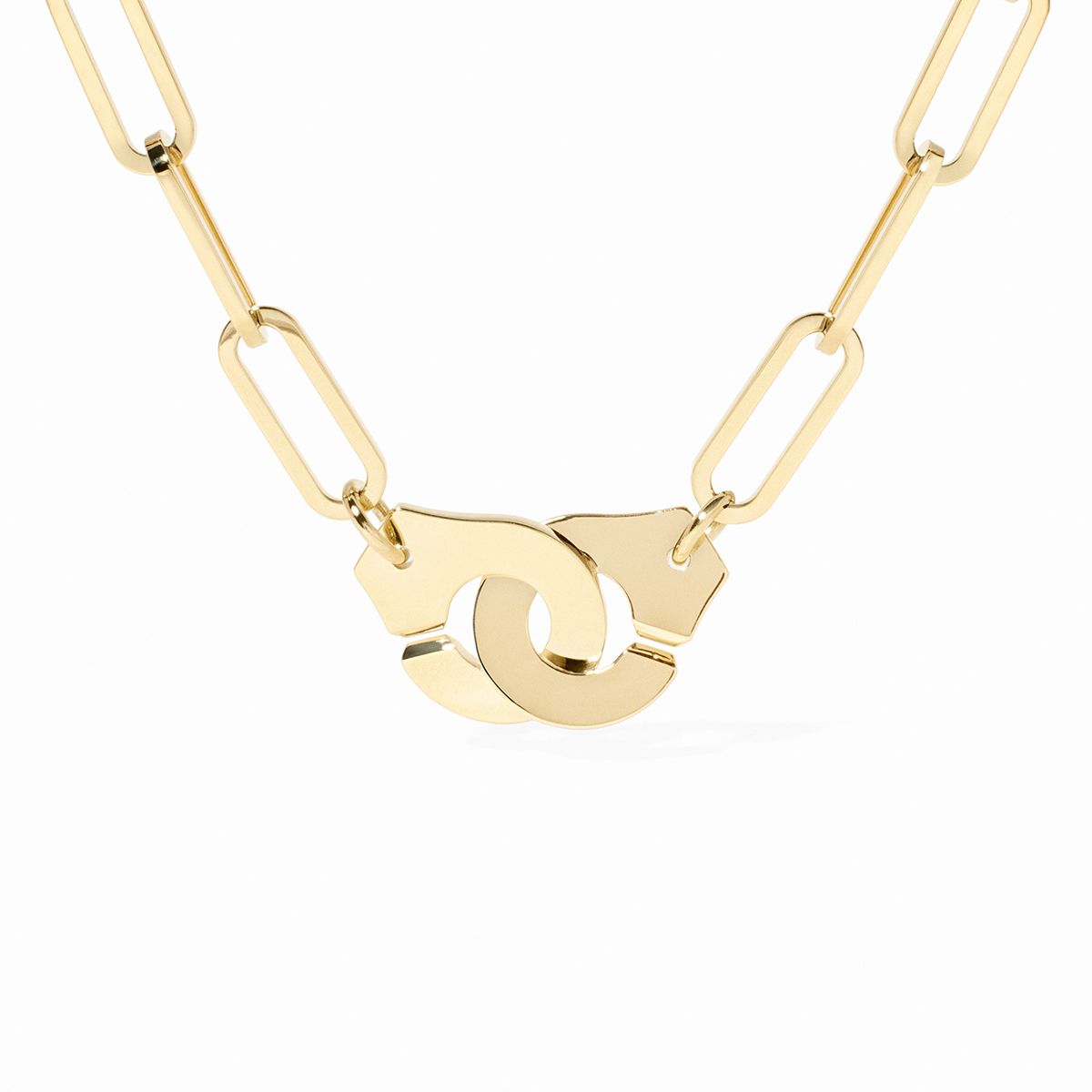 Collier Dinh Van Menottes sur Chaîne Très Grand Modèle Or Jaune