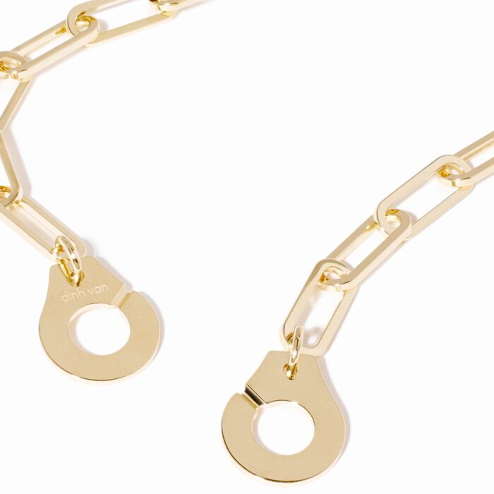 Collier Dinh Van Menottes sur Chaîne Très Grand Modèle Or Jaune