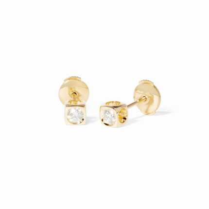 Dinh Van Le Cube Diamant Medium Model Yellow Gold Diamond Earrings