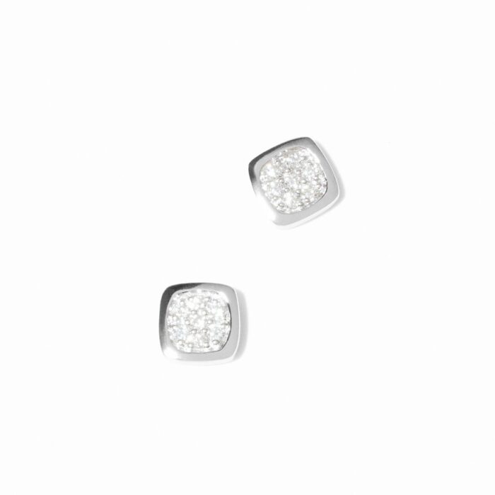 Puces d'Oreilles Dinh Van Impression Domino Or Blanc & Diamants