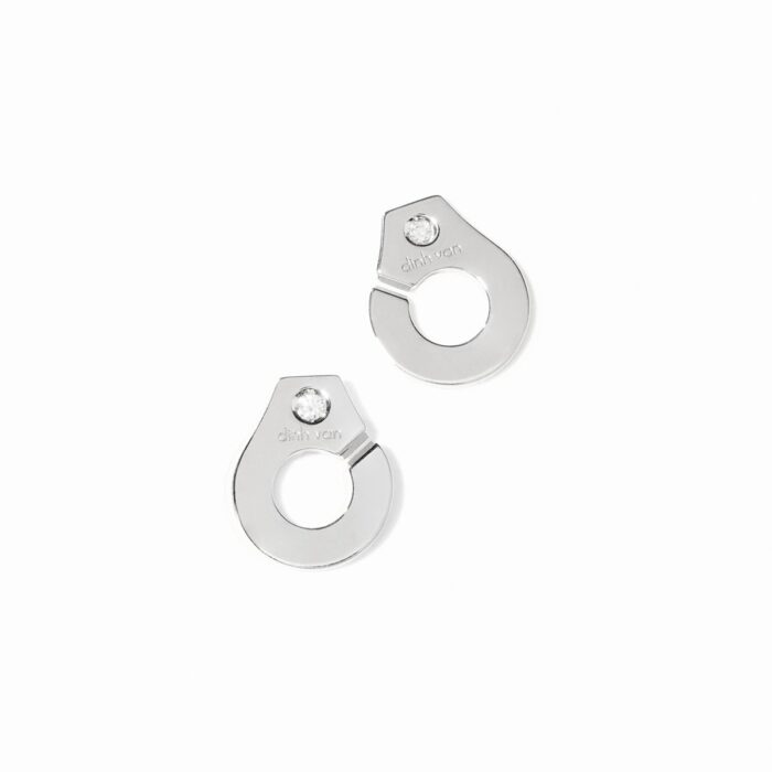 Puces D'oreilles Dinh Van Menottes Diamants Or Blanc