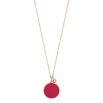 Necklace Ginette NY Maria  Coral Disc On Chain