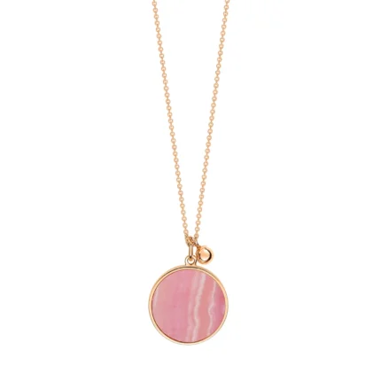 Necklace Ginette NY Ever Rhodochrosite Disc On Chain