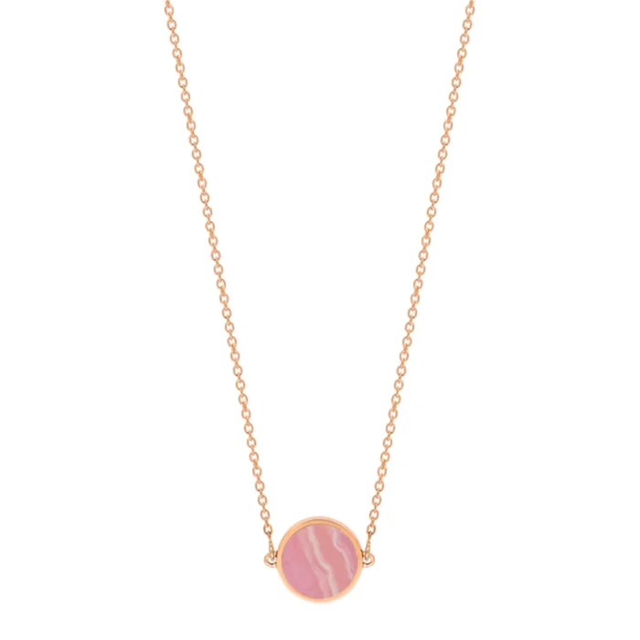 Collier Ginette NY Mini Ever Rhodochrosite Disc Necklace