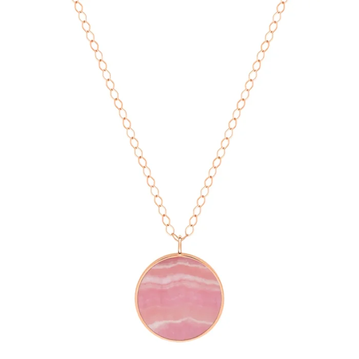 Collier Ginette NY Jumbo Ever Rhodochrosite Disc On Chain