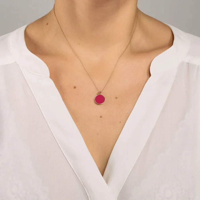 Collier Ginette NY Maria Coral Disc On Chain