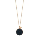 Collier Ginette NY Ever Blue Sand Stone Disc On Chain