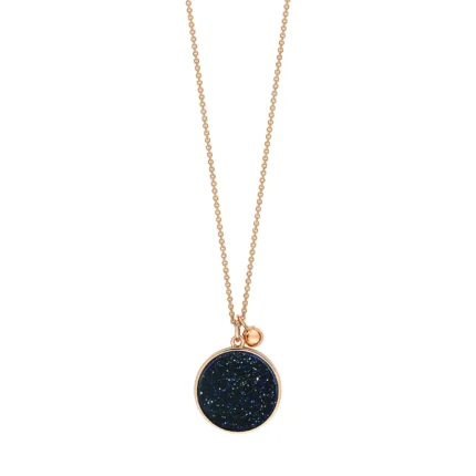 Collier Ginette NY Ever Blue Sand Stone Disc On Chain