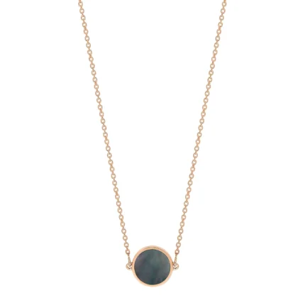 Necklace Ginette NY Mini Ever Black Mop Disc On Chain