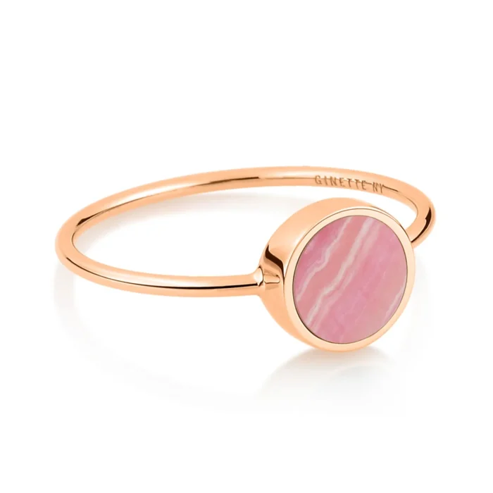 Bague Ginette NY Mini Ever Rhodochrosite Disc Ring