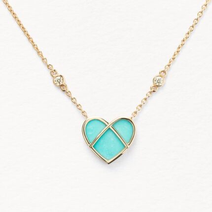 Collier Poiray L'attrape-cœur Or Jaune & Turquoise Petit Modèle