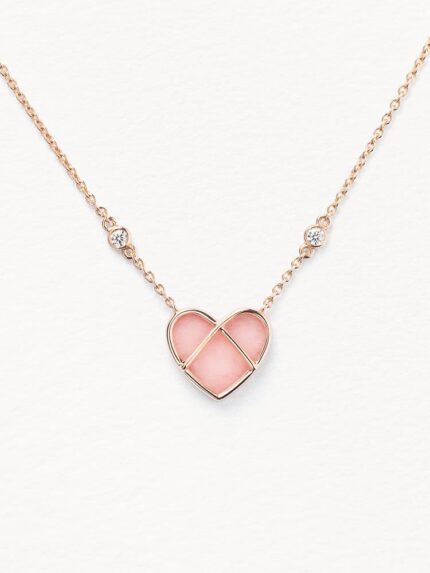 Necklace Poiray L&#039;attrape-cœur Pink gold &amp; Pink Opal Small Model