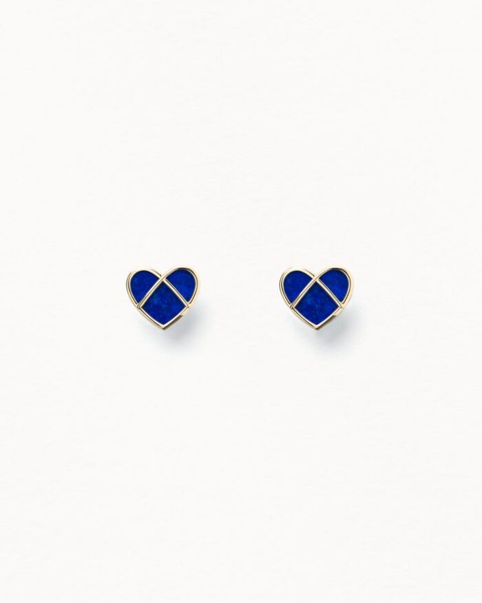 Boucles d'oreilles Poiray L'attrape-cœur Or Jaune & Lapis Lazuli