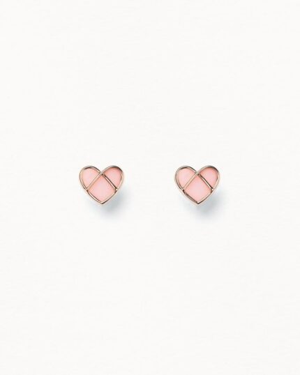 Earrings Poiray L&#039;attrape-cœur Rose Gold &amp; Pink Opal