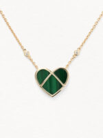 Collier Poiray L'attrape-cœur Moyen Modèle Malachite Or Jaune