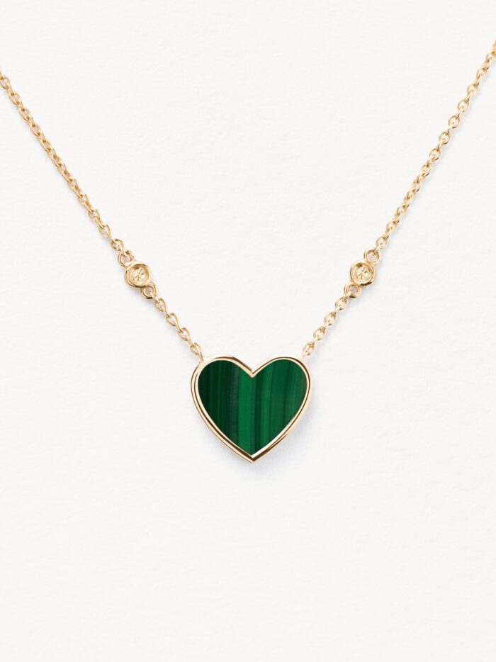 Collier Poiray L'attrape-cœur Petit Modèle Malachite Or Jaune